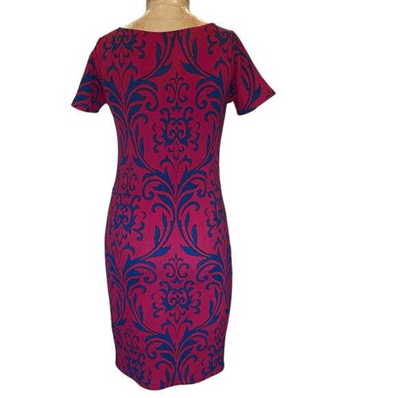 PinkBlush Fitted Maternity Short Sleeve Dress S Burgundy #287K - Picture 5 of 8